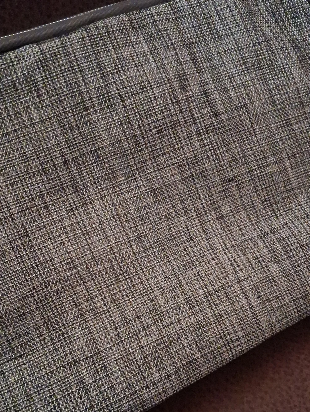 Lancôme Makeup Bag Gray Tweed With Silver Metallic Thread Woven In